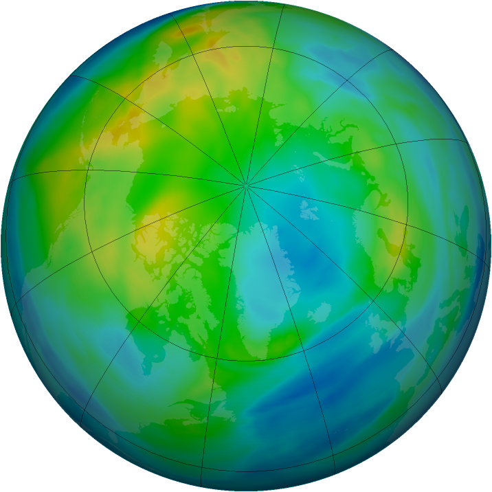 Arctic ozone map for 16 November 2004